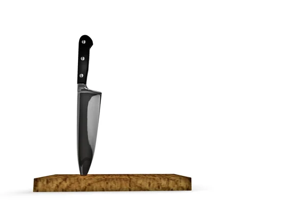 Chef knife on block — Stock Photo, Image