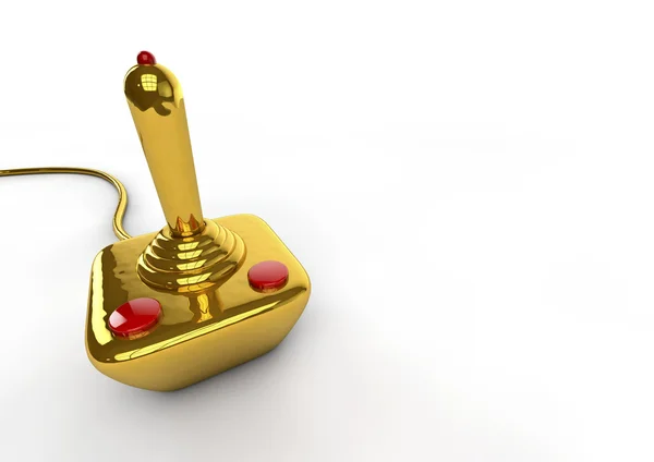 Retro joystick goud — Stockfoto