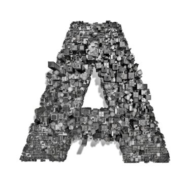 City alphabet letter A clipart