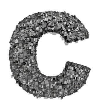 City alphabet letter C clipart