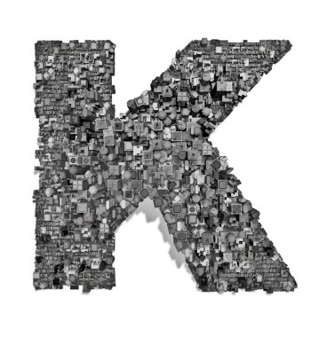 City alphabet letter K clipart