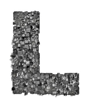 City alphabet letter L clipart