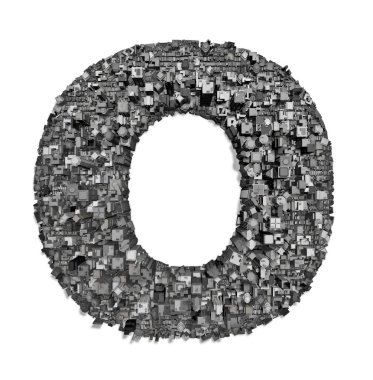 City alphabet letter O clipart