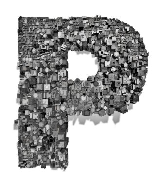 City alphabet letter P clipart