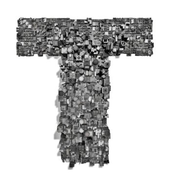 City alphabet letter T clipart