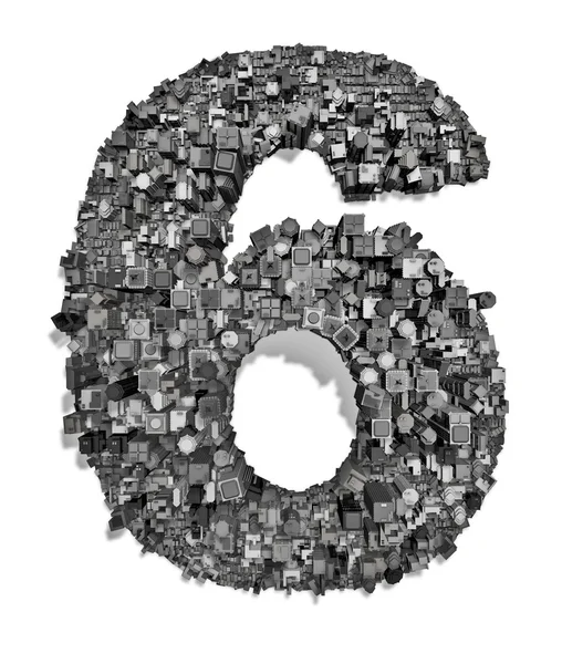 City alphabet number 6 — Stock Photo, Image