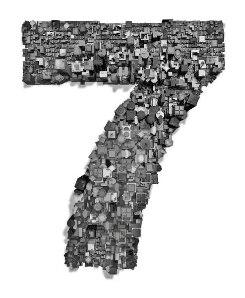 City alphabet number 7 — Stock Photo, Image