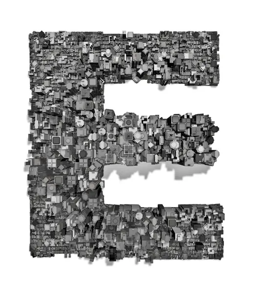 Міська абетка літери E — стокове фото