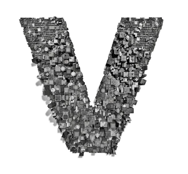 City alphabet letter V — Stock Photo, Image