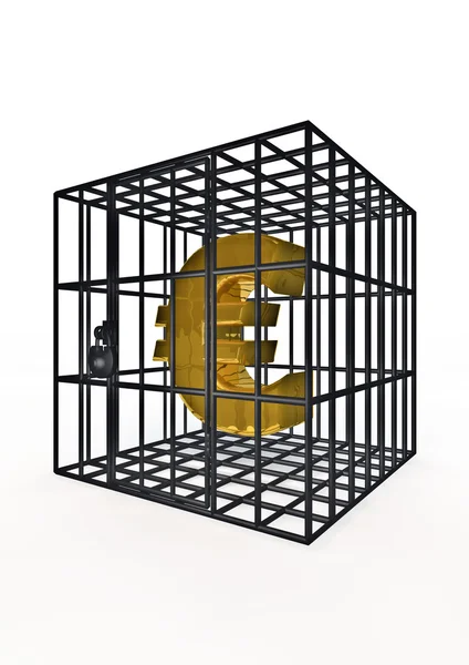Caged euro — Stock Photo, Image