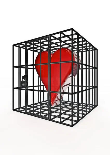 Caged heart — Stock Photo, Image