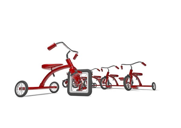 Üç tekerlekli bisiklet tasarım kusuru ile — Stok fotoğraf