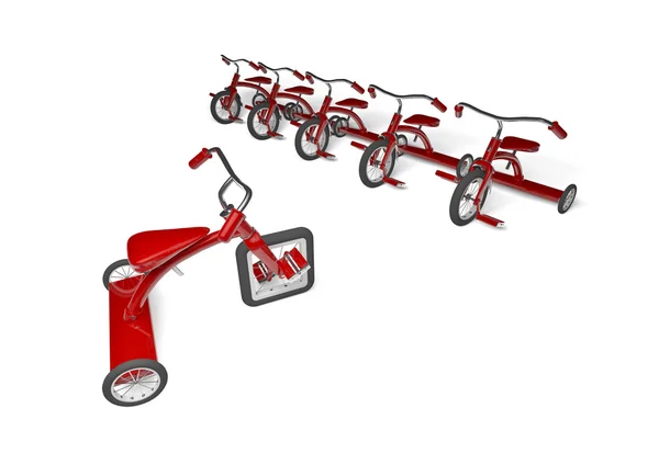 Trehjuling med design fel — Stockfoto
