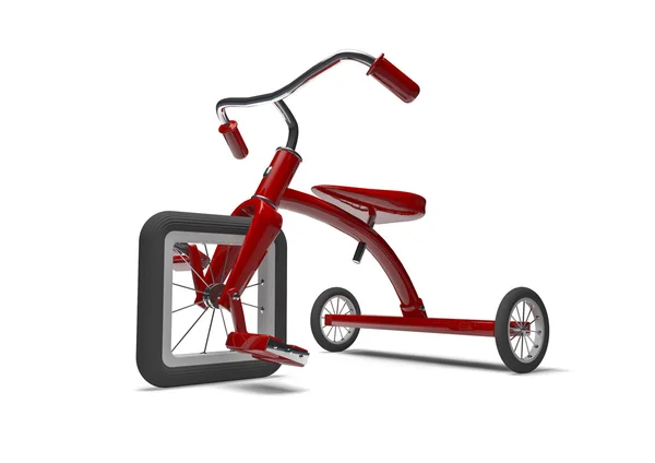 Triciclo con difetto di progettazione — Foto Stock