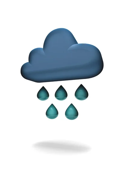 CG weather symbol heavy rain — Stock Photo, Image
