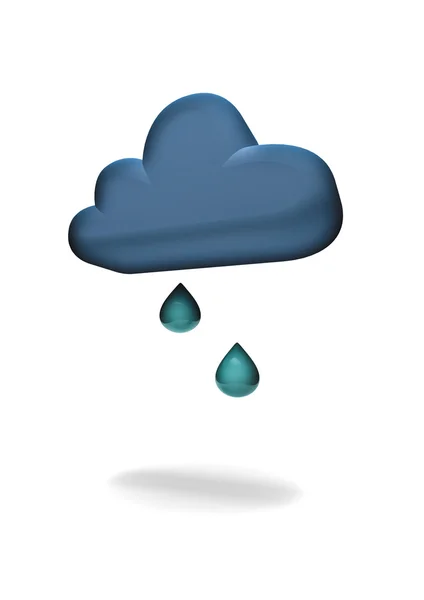 CG weather symbol light rain — Stock Photo, Image