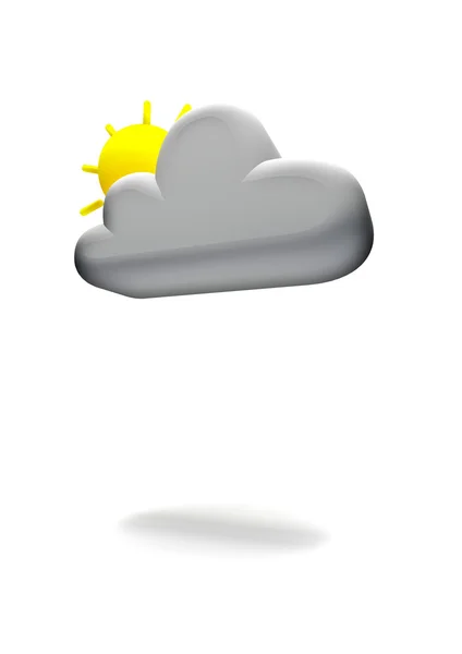 CG väder symbol delvis molnigt — Stockfoto