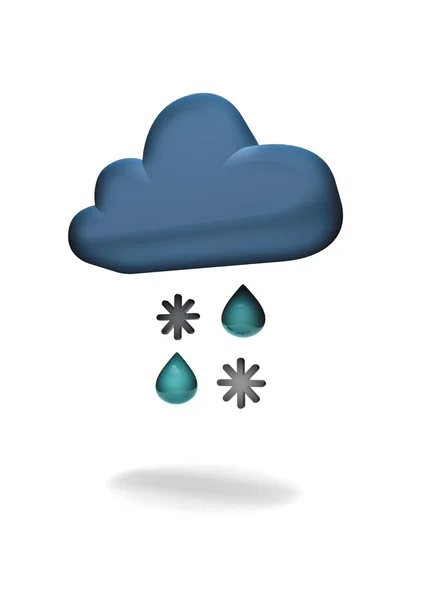 CG pogody symbol deszcz ze śniegiem — Zdjęcie stockowe