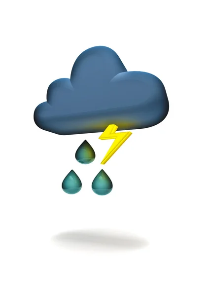 CG símbolo do tempo trovão e chuva — Fotografia de Stock