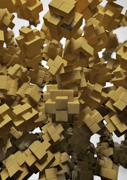 Fundo de quebra-cabeça de madeira — Fotografia de Stock