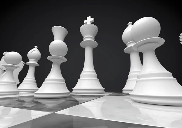 Білі шахи — стокове фото