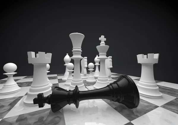 Xadrez branco ganha — Fotografia de Stock