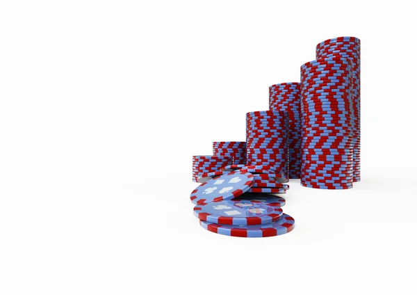 Stosy żetonów pokerowych — Zdjęcie stockowe