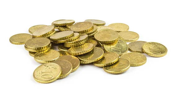 Dez cêntimos de euro pilha — Fotografia de Stock