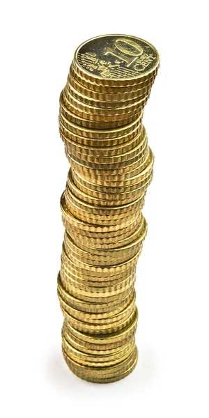 Ten euro cents tower — Stock Photo, Image