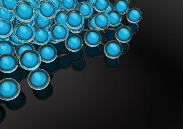 Skleněné kuličky s zářící modré koule uvnitř — Stock fotografie