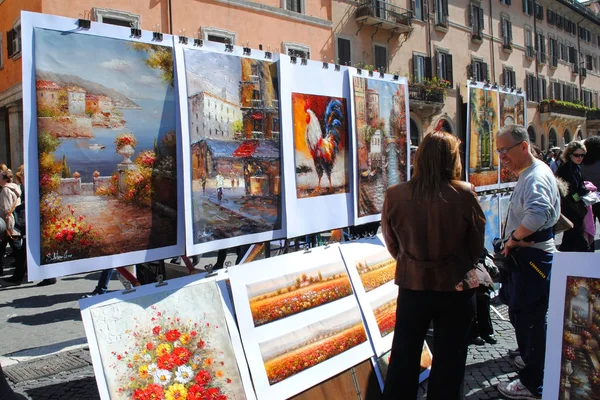 Marknaden för målning. Rom. — Stockfoto