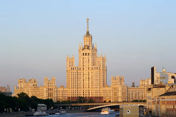 stock image High rise building in Moscow over blue sky