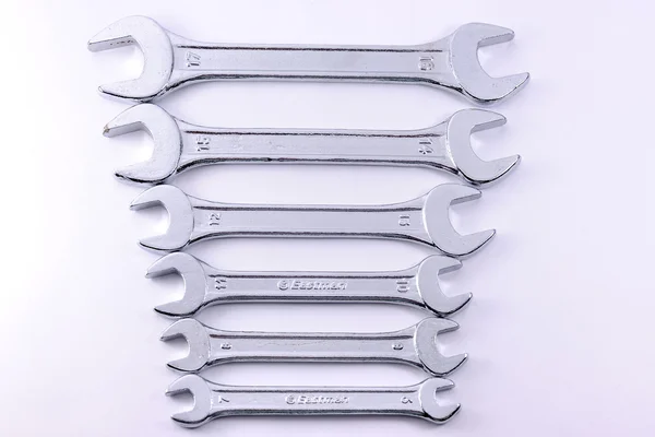 Sæt af mekaniske metal nøgler - Stock-foto