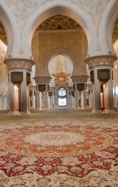 Interior of Sheikh Zayed Mosque clipart