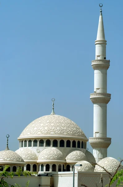 A vista exterior e frontal do mundialmente famoso sultão Sheikh Zayed Mesquita em Abu Dhabi — Fotografia de Stock