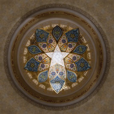 Interior of Sheikh Zayed Mosque clipart