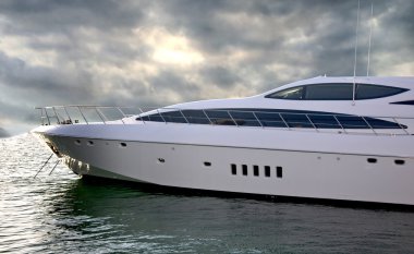 A luxury Yacht Sideways clipart