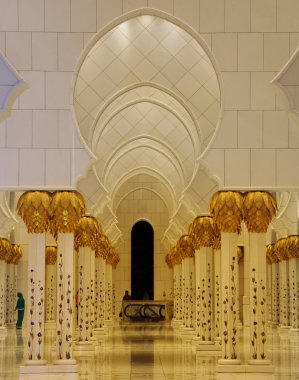 Interior of grand Mosque Abu Dhabi clipart