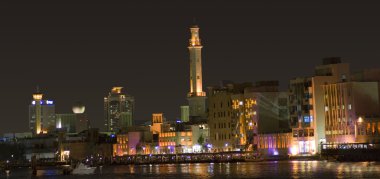 Dubai Creek in night clipart