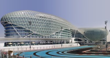 Yas Hotel and Yas Marina Circuit clipart