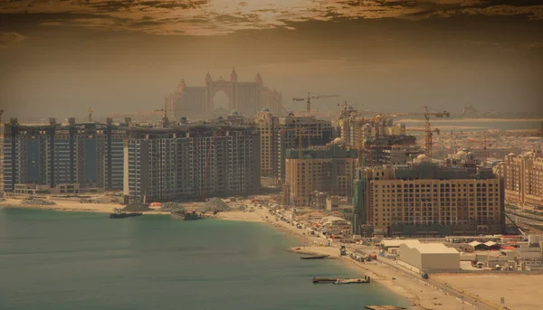 Yapım aşamasında olan atlantis hotel Palm jumeirah — Stok fotoğraf