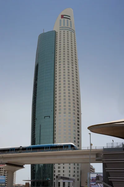 Dubai Metro & Skyscraper — Stock Photo, Image