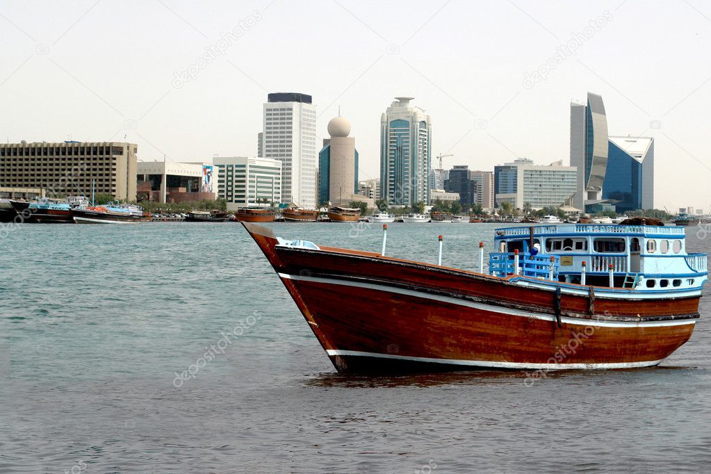 Old wooden dhow boat