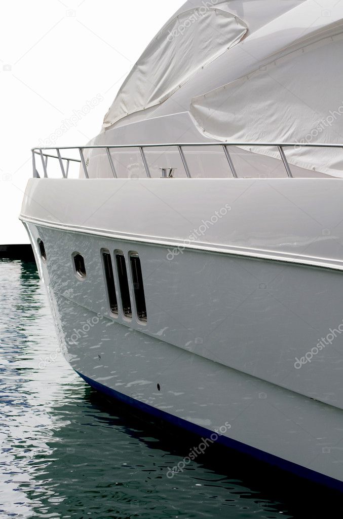 A front portion of a huge Yatch