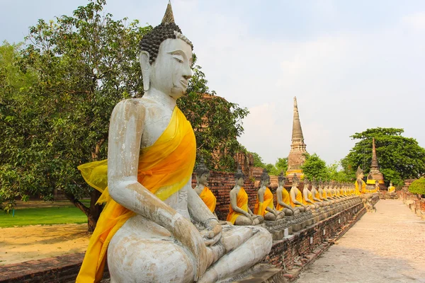 De Boeddha in de oude stad ayutthaya, thailand. — Stockfoto