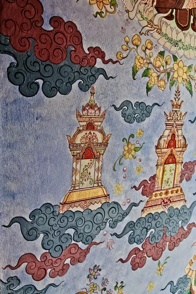 Тайська храм стіни мистецтва — стокове фото