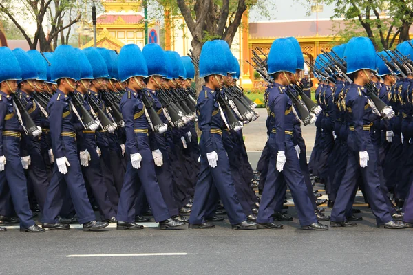 Soldado tomar un desfile en el campo real —  Fotos de Stock