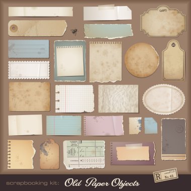 Different aged paper objects for your layouts clipart