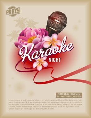 retro karaoke party flyer or poster clipart