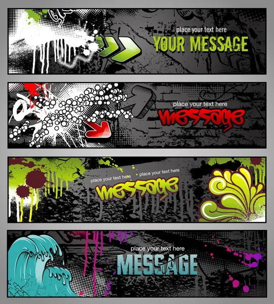 Bannières graffiti — Image vectorielle